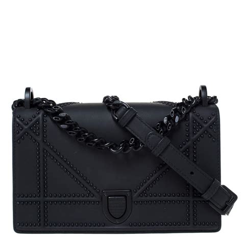 matt black dior bag|Dior Black leather bag.